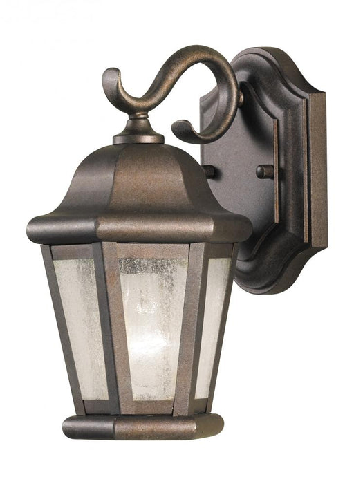 Generation Lighting Martinsville traditional 1-light outdoor exterior small wall lantern sconce in corinthian bronze fin