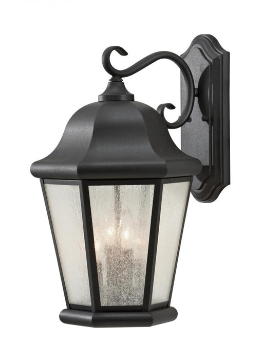 Generation Lighting Martinsville traditional 4-light LED outdoor exterior extra large wall lantern sconce in black finis