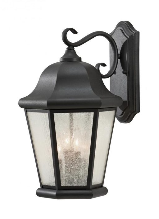 Generation Lighting Martinsville traditional 4-light LED outdoor exterior extra large wall lantern sconce in black finis