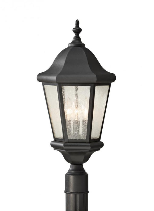 Martinsville Traditional 3-light Led Outdoor Exterior Post Lantern In Black Finish With Clear Seeded | OL5907EN/BK