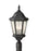 Generation Lighting Martinsville traditional 3-light outdoor exterior post lantern in black finish with clear seeded gla