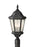 Generation Lighting Martinsville traditional 3-light LED outdoor exterior post lantern in black finish with clear seeded