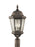 Generation Lighting Martinsville traditional 3-light outdoor exterior post lantern in corinthian bronze finish with clea