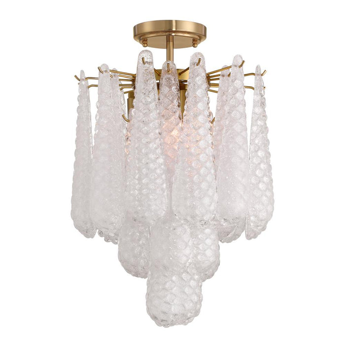 Ollie 4 Light Aged Brass Semi Flush Mount | OLL-6004-AG-CL_CEILING
