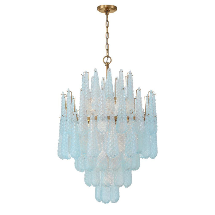 Ollie 16 Light Aged Brass Chandelier | OLL-6006-AG-BL