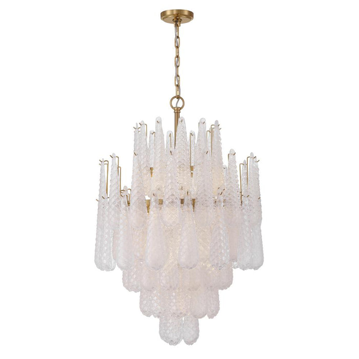 Ollie 16 Light Aged Brass Chandelier | OLL-6006-AG-CL