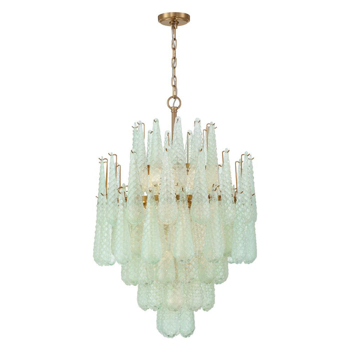 Ollie 16 Light Aged Brass Chandelier | OLL-6006-AG-GR