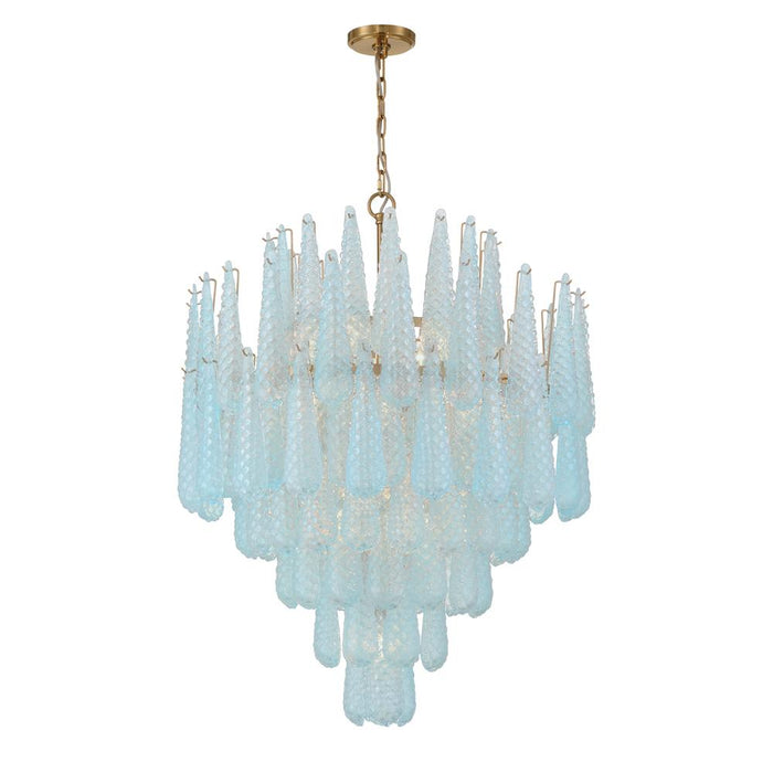 Ollie 21 Light Aged Brass Chandelier | OLL-6008-AG-BL