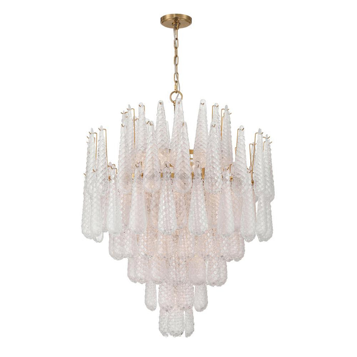 Ollie 21 Light Aged Brass Chandelier | OLL-6008-AG-CL