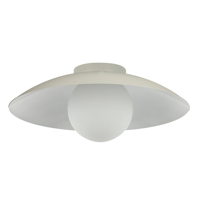 1 Light Flush Mount, Matte Beige W/ Opal Glass | OLV-151FH-MBG