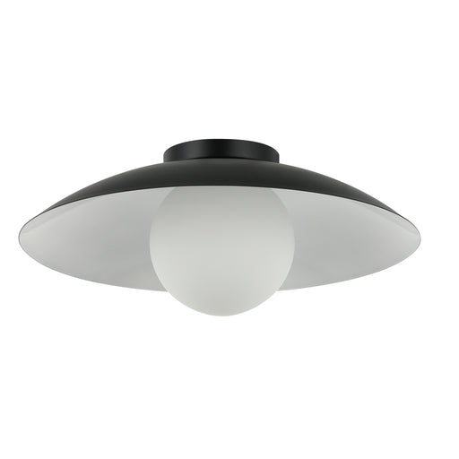 1 Light Flush Mount, Matte Black W/ Opal Glass | OLV-151FH-MB