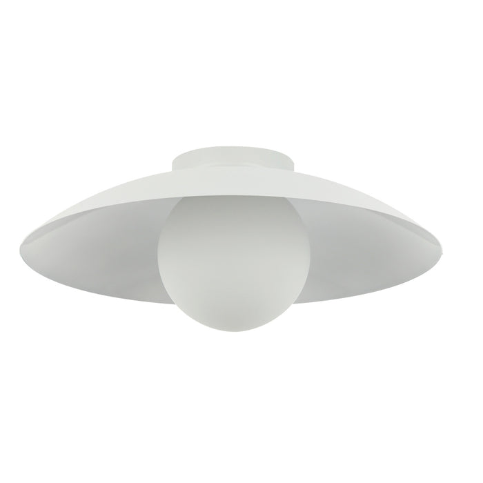 1 Light Flush Mount, Matte White W/ Opal Glass | OLV-151FH-MW