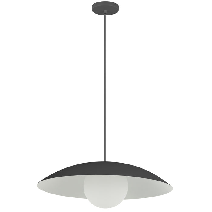 1 Light Pendant, Matte Black W/ Opal Glass | OLV-151P-MB