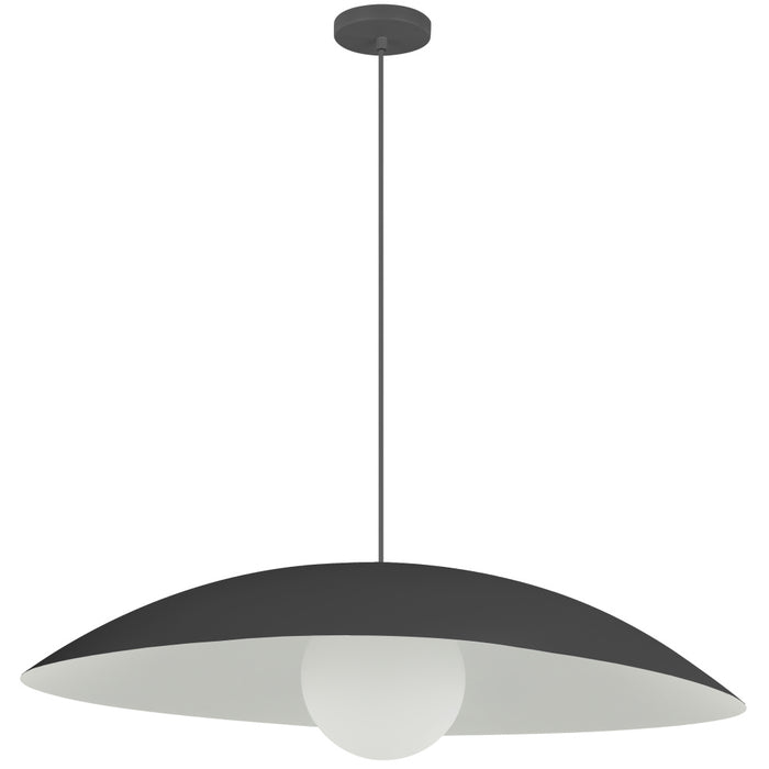 1 Light Pendant, Matte Black W/ Opal Glass | OLV-241P-MB