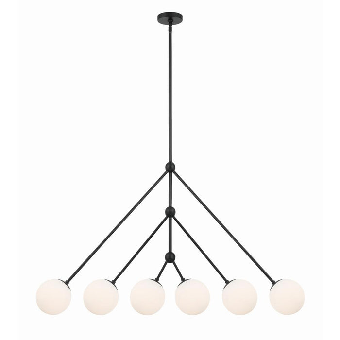 Crystorama Omni 6 Light Matte Black Chandelier