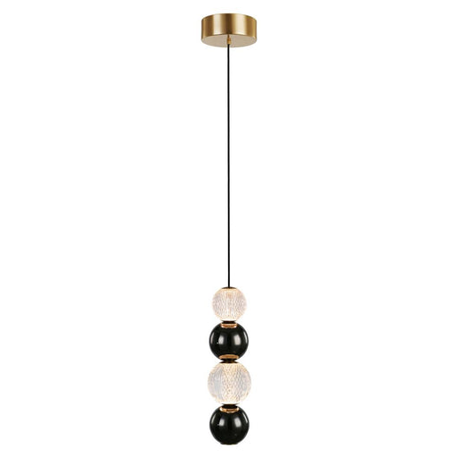 Alora Onyx 5-in Natural Brass LED Pendant