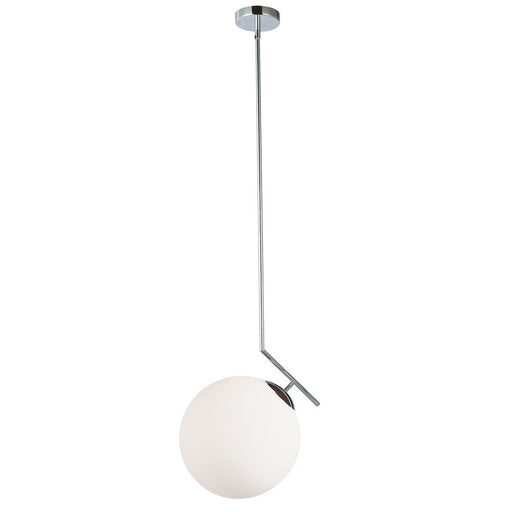 1lt Incand White Glass Pendant, Pc Finish | ORN-141P-PC-WH