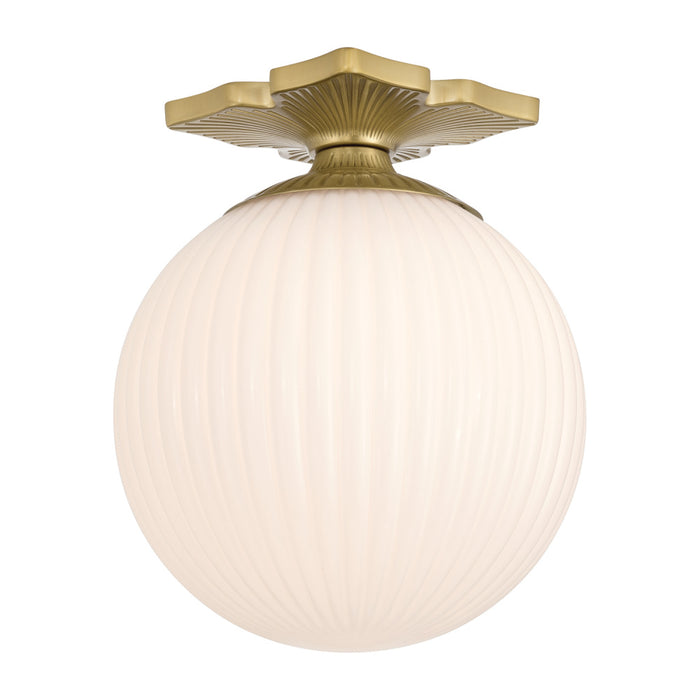 Orly 10'' Aged Brass Semi Flush Mount | ORY-1003-AG-WH