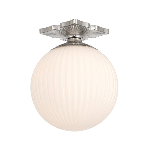 Orly 10'' Polished Nickel Semi Flush Mount | ORY-1003-PN-WH