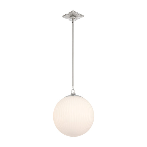 Orly 14'' Polished Nickel Pendant | ORY-1007-PN-WH