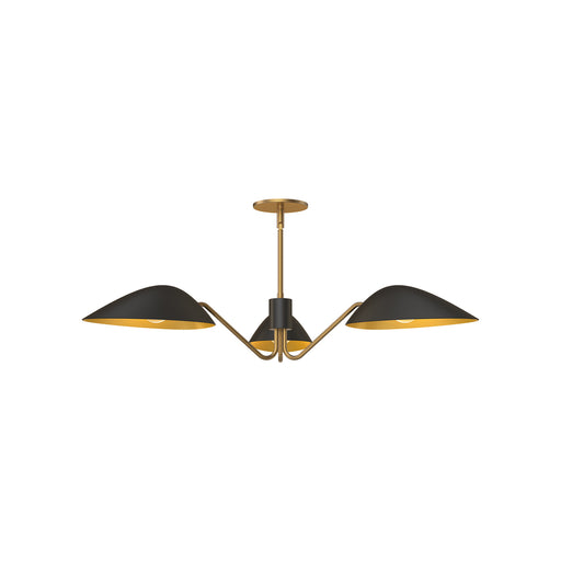 Oscar 36-in Aged Gold/matte Black 3 Lights Pendant | PD550336MBAG