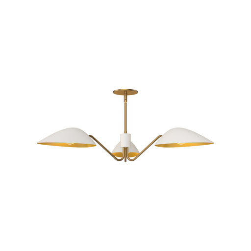 Oscar 36-in Aged Gold/white 3 Lights Pendant | PD550336WHAG