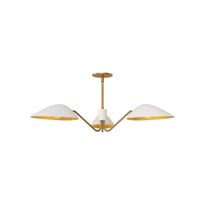 Oscar 36-in Aged Gold/white 3 Lights Pendant | PD550336WHAG