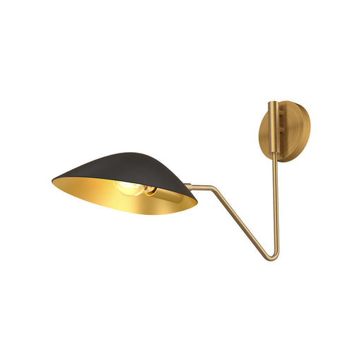 Oscar 6-in Aged Gold/matte Black 1 Light Wall/vanity | WV550006MBAG