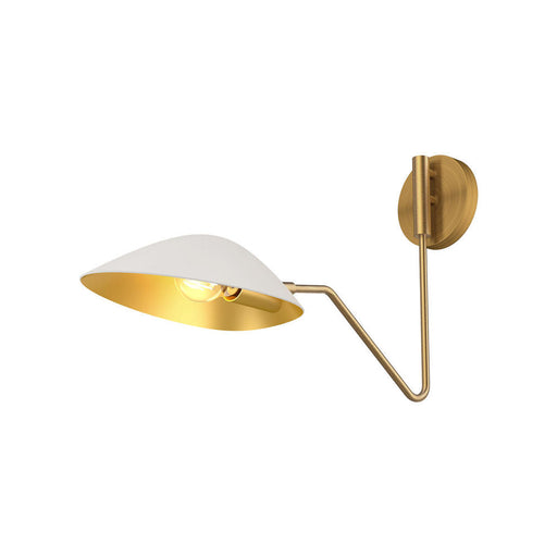 Alora Oscar 6-in Aged Gold/White 1 Light Wall/Vanity