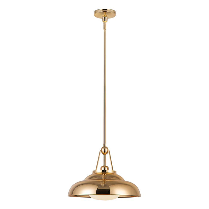 Alora Palmetto 14-in Polished Brass/Glossy Opal 1 Light Pendant