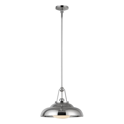 Palmetto 14-in Polished Nickel/glossy Opal 1 Light Pendant | PD344014PNGO