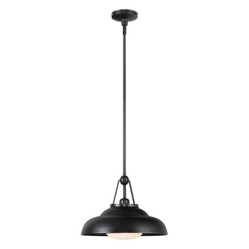Palmetto 14-in Urban Bronze/glossy Opal 1 Light Pendant | PD344014UBGO