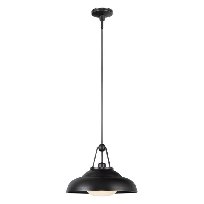 Palmetto 14-in Urban Bronze/glossy Opal 1 Light Pendant | PD344014UBGO