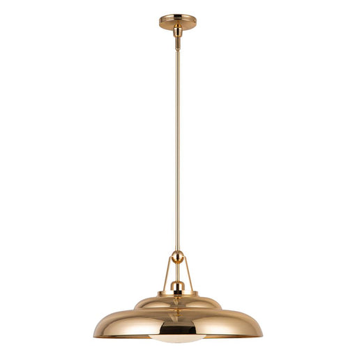 Alora Palmetto 20-in Polished Brass/Glossy Opal 1 Light Pendant