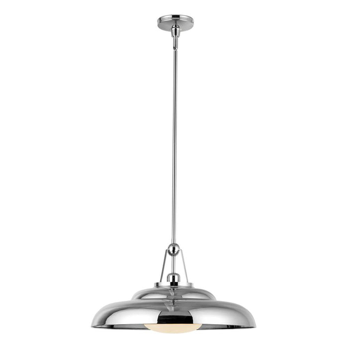 Palmetto 20-in Polished Nickel/glossy Opal 1 Light Pendant | PD344020PNGO