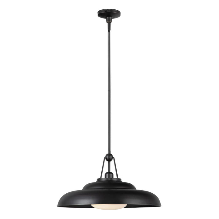 Palmetto 20-in Urban Bronze/glossy Opal 1 Light Pendant | PD344020UBGO