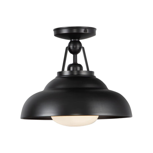 Palmetto 12-in Urban Bronze/glossy Opal 1 Light Semi Flush Mount | SF344012UBGO
