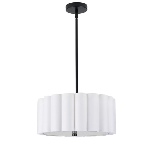  3 Light  Mb Pendant W/ Wh Shade | PCA-163P-MB-WH