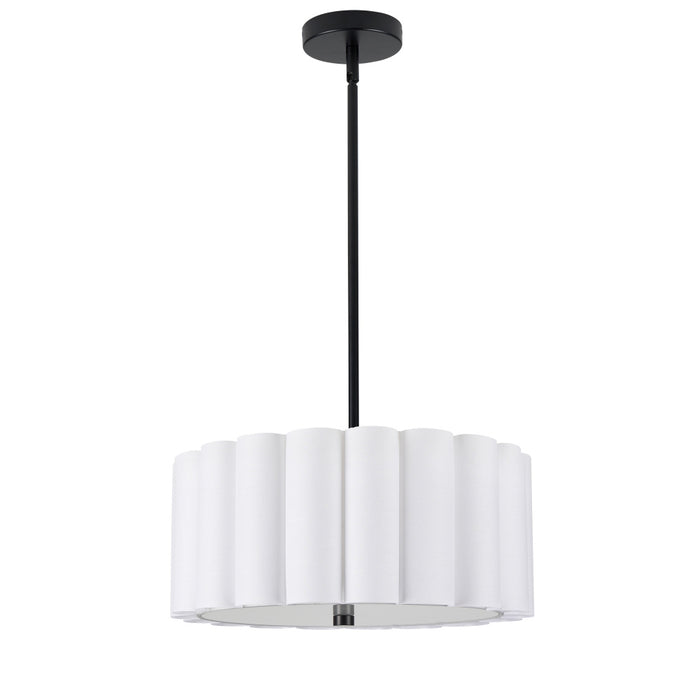  3 Light  Mb Pendant W/ Wh Shade | PCA-163P-MB-WH