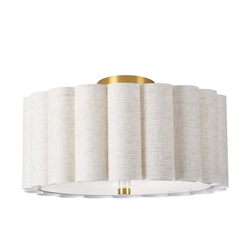 3 Light  Flush Mount, Agb W/ Fx Shade | PCA-163SF-AGB-FX