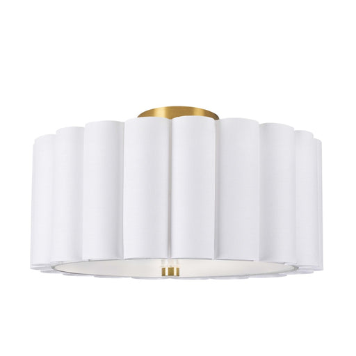 3 Light Flushmount, Agb W/ Wh Shade | PCA-163SF-AGB-WH