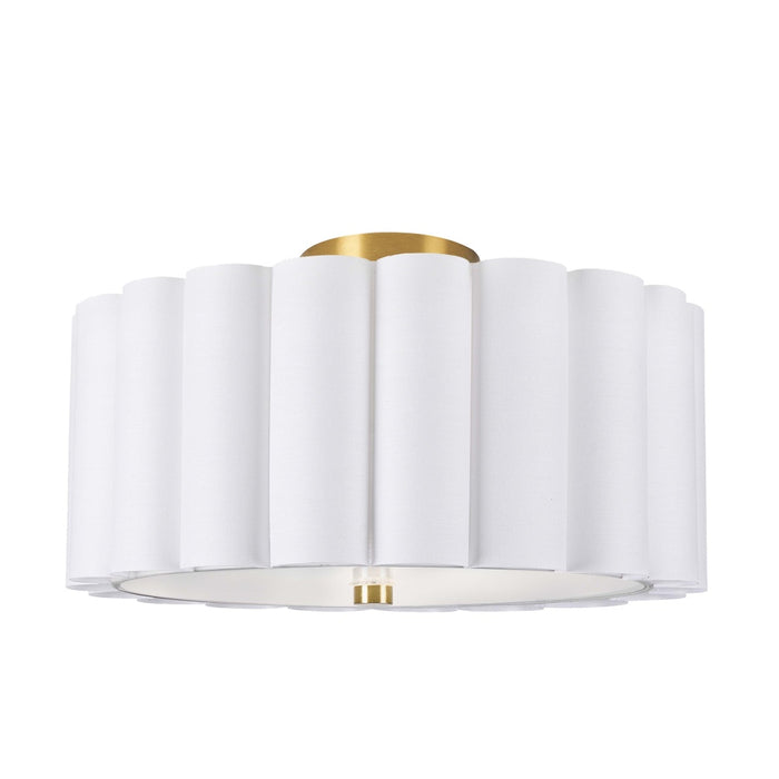 3 Light Flushmount, Agb W/ Wh Shade | PCA-163SF-AGB-WH