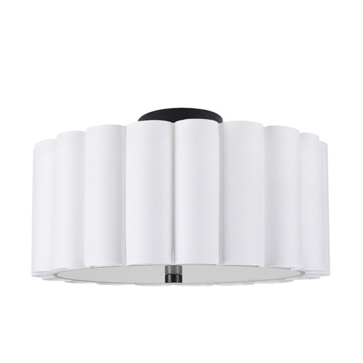 3 Light  Flush Mount, Mb W/ Wh Shade | PCA-163SF-MB-WH