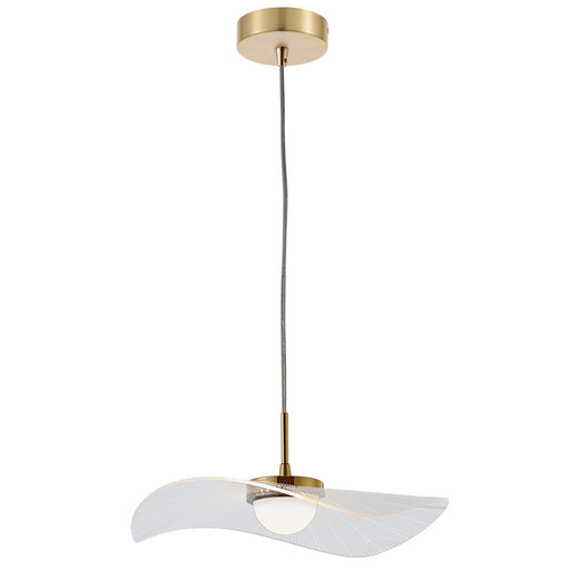 12w Pendant, Agb W/ Clear And Wh Pinstripe Acrylic | PCV-1510LEDP-AGB