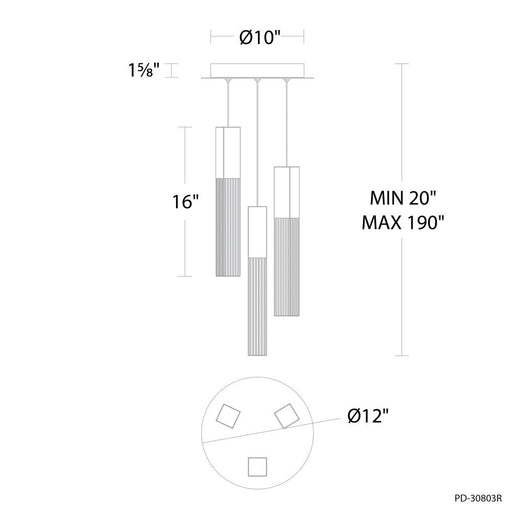 Cinema Multilight Pendant Light | PD-30803R-BK