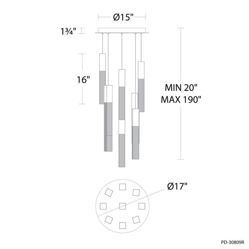 Cinema Multilight Pendant Light | PD-30809R-BK