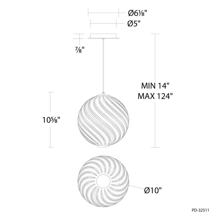 Swirly Mini Pendant Light | PD-32511-35-SM/BN