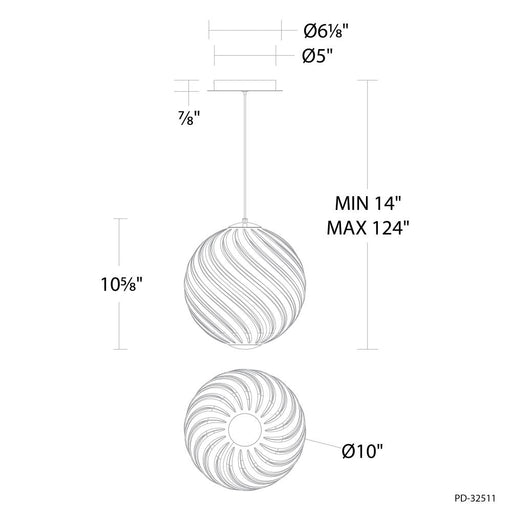 Swirly Mini Pendant Light | PD-32511-30-SM/AB