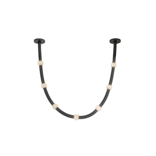 Corda 7-ft Black/opal Glass Led Pendant | PD39307-BK/OP-UNV-RT