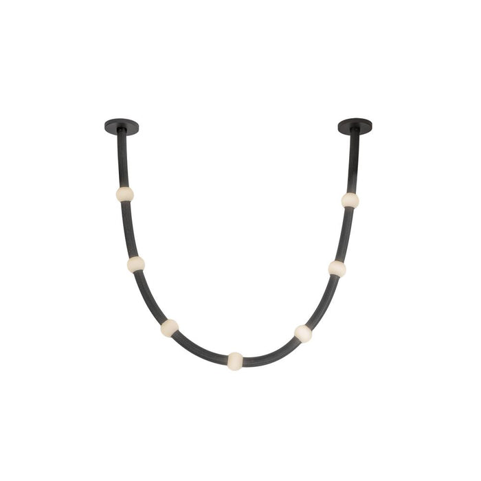 Corda 7-ft Black/opal Glass Led Pendant | PD39307-BK/OP-UNV-RT